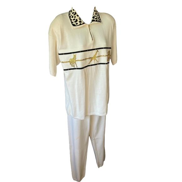 Vtg 2piece White Zebra Set - Picture 4 of 7